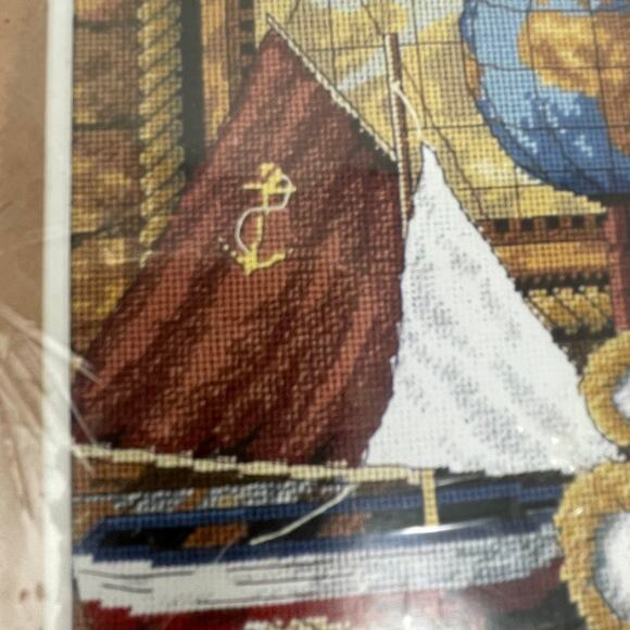 Sunset Needlepoint Bear Ahoy! Kit by Anna Krajewski Vintage New in Package - Picture 6 of 14